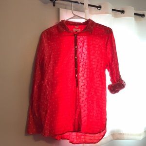 Loft coral shirt size large